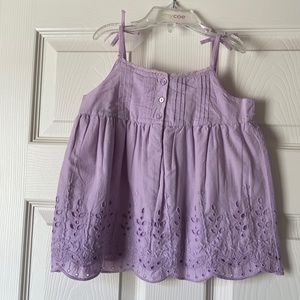NWT!  BabyGap lilac tie shoulder tank - size 4T